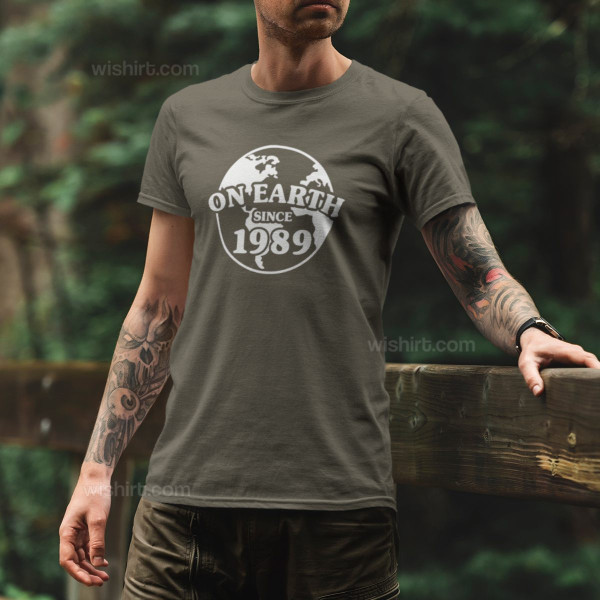 On Earth Since Customizable Year Men's T-shirt