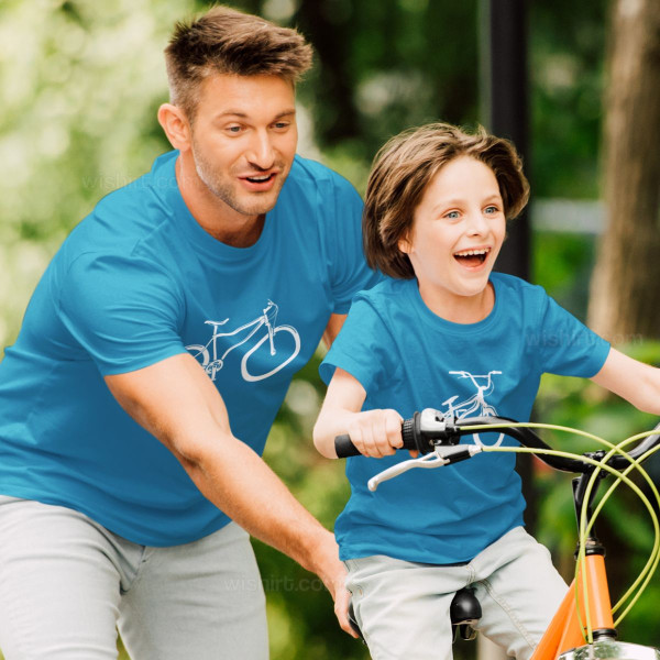 Conjunto de T-shirts a Combinar para Pai e Filho Bicicletas
