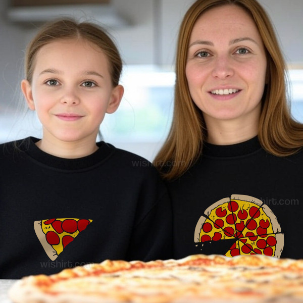 Matching Sweatshirt Set for Mother and Child Pizza