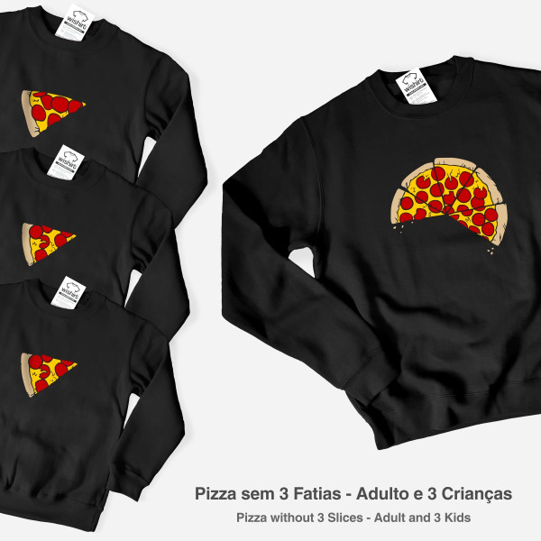 Conjunto Sweatshirts a Combinar para Mãe e Filha Pizza