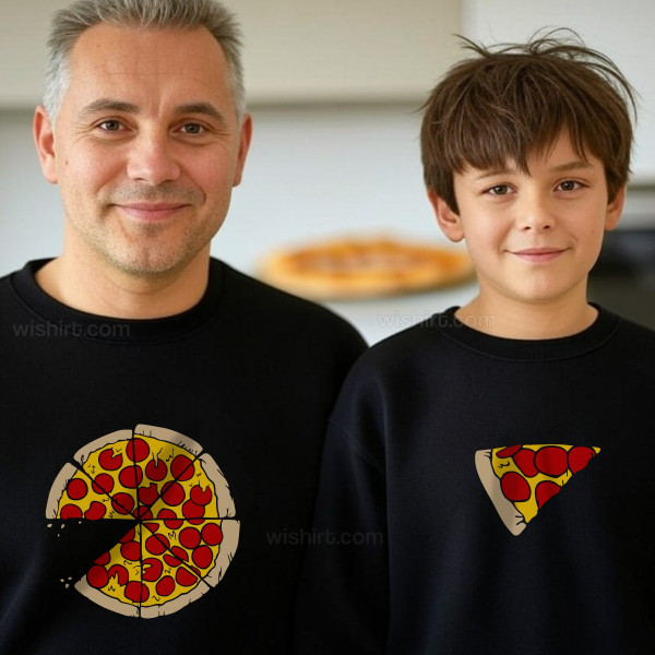 Conjunto Sweatshirts a Combinar para Pai e Filho Pizza