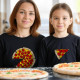 T-shirts Manga Comprida a Combinar para Mãe e Filha Pizza