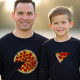 Matching Long Sleeve T-shirt Set for Father and Child Pizza