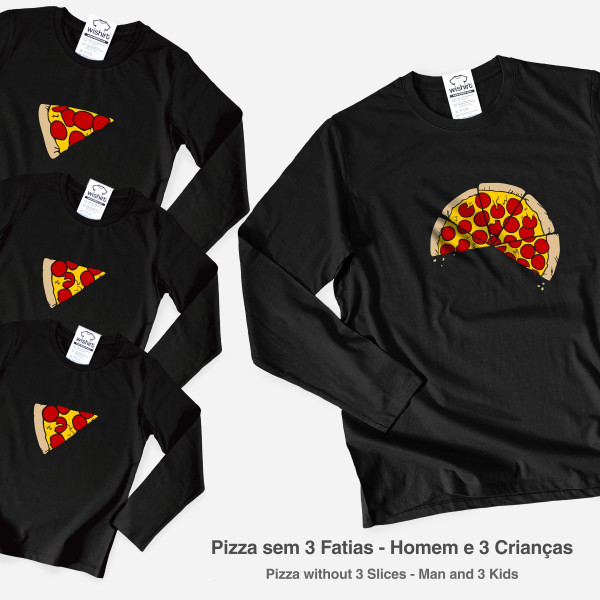 T-shirt Manga Comprida Tamanho Grande Pizza