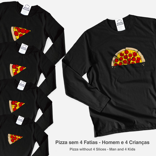 T-shirt Manga Comprida Tamanho Grande Pizza