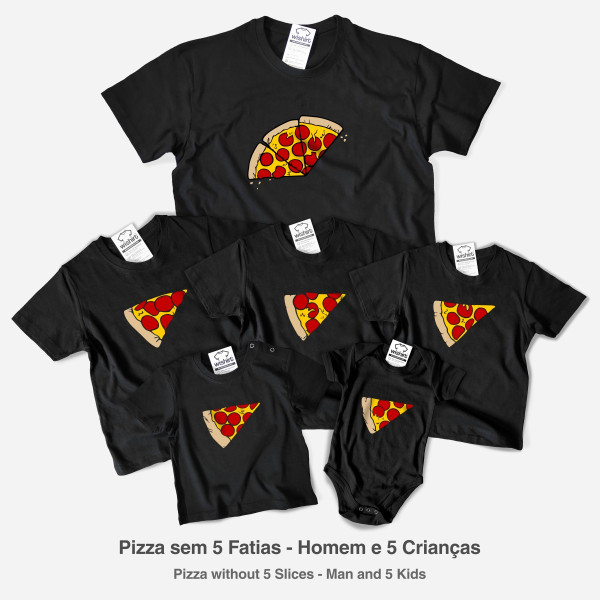 Conjunto de T-shirts a Combinar para Pai e Filho Pizza