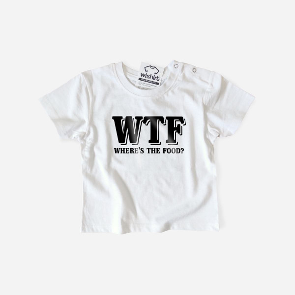 T-shirt WTF - Where’s the Food para Bebé