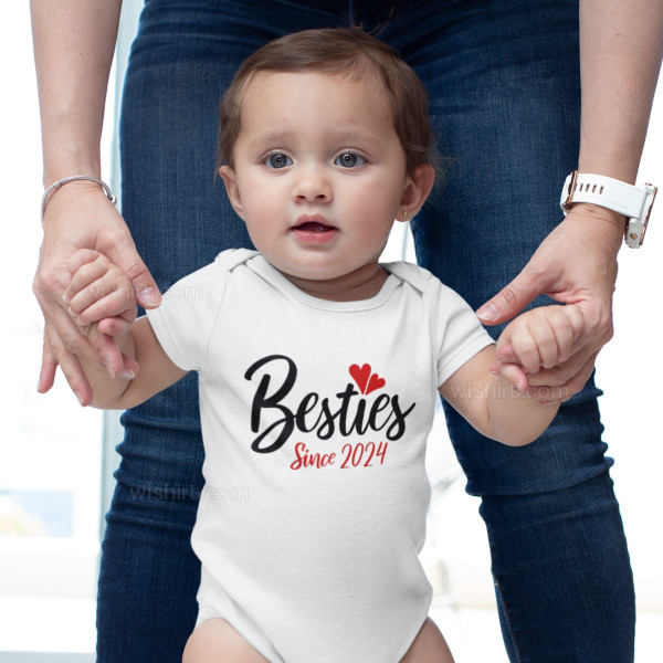 Twin Sisters Besties Since Year Customizable Babygrow Pack