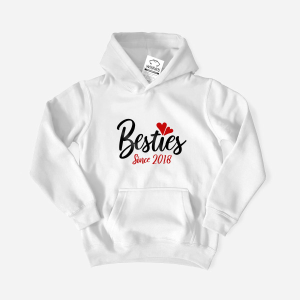 Sweatshirt Capuz Criança Besties Since - Ano Personalizável