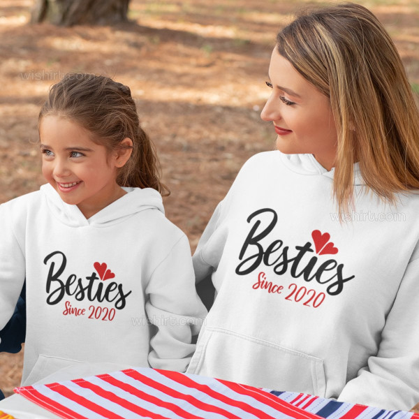 Sweatshirts Capuz Irmãs Gémeas Besties Since Ano Editável