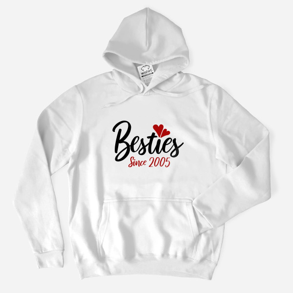 Sweatshirt com Capuz Besties Since - Ano Personalizável