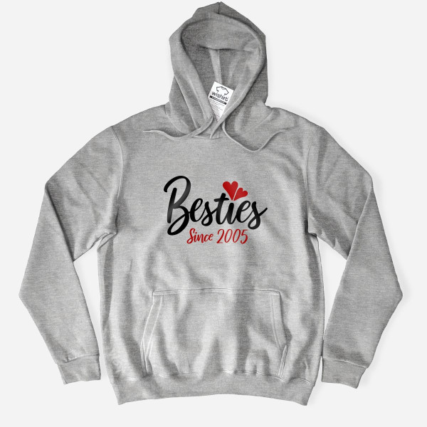 Besties Since Large Size Hoodie - Customizable Year