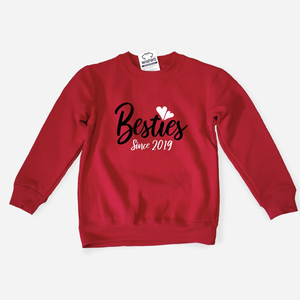 Sweatshirt para Criança Besties Since - Ano Personalizável