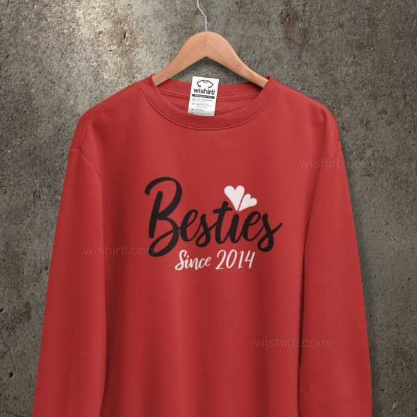 Sweatshirt Tamanho Grande Besties Since - Ano Personalizável