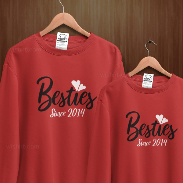 Sweatshirt Besties Since - Ano Personalizável