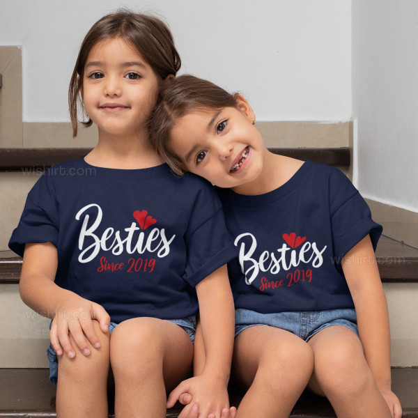 Twin Sisters Besties Since Year Customizable T-shirt Pack