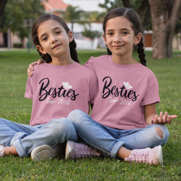 Pack T-shirts Irmãs Gémeas Besties Since Ano Personalizável