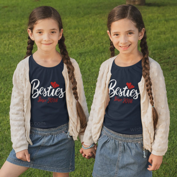 Twin Sisters Besties Since Custom Year Long Sleeve T-shirts