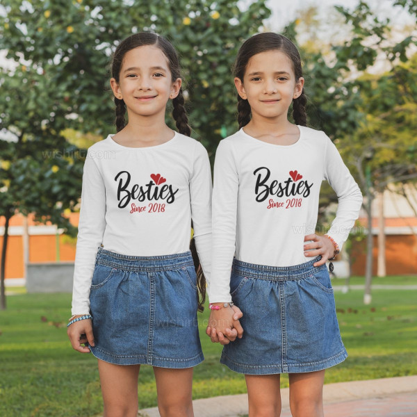 Besties Since Kid's Long Sleeve T-shirt - Customizable