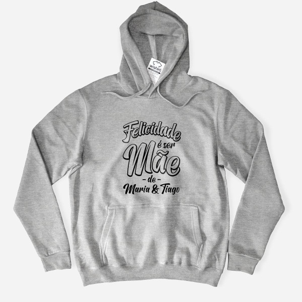 Felicidade é ser Mãe Plus Size Hoodie - Custom Names