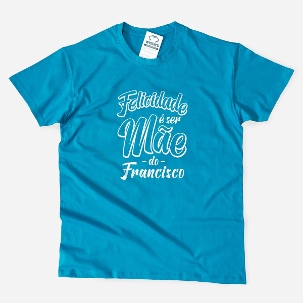 T-shirt Plus Size Felicidade é ser Mãe Nomes Personalizáveis