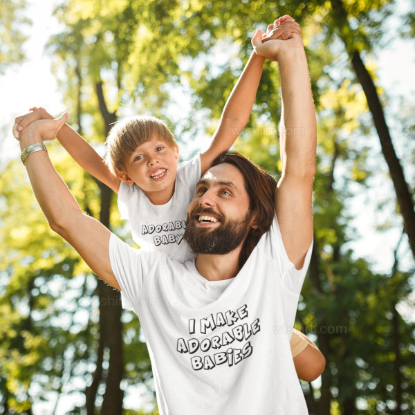 Adorable Babies Father and Child Matching T-shirt Set