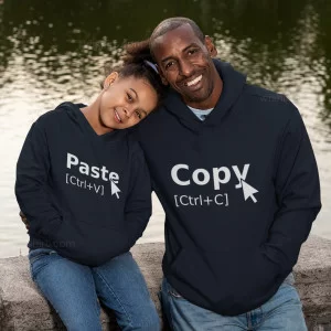 Matching Hoodie Set Father and Daughter Copy Paste Wishirt