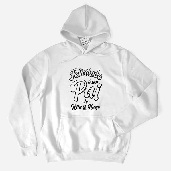 Felicidade é ser Pai Plus Size Hoodie - Custom Names