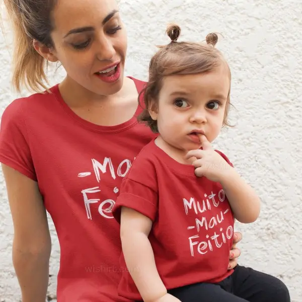Conjunto de T-shirts Mau Feitio para Mãe e Filha - Wishirt