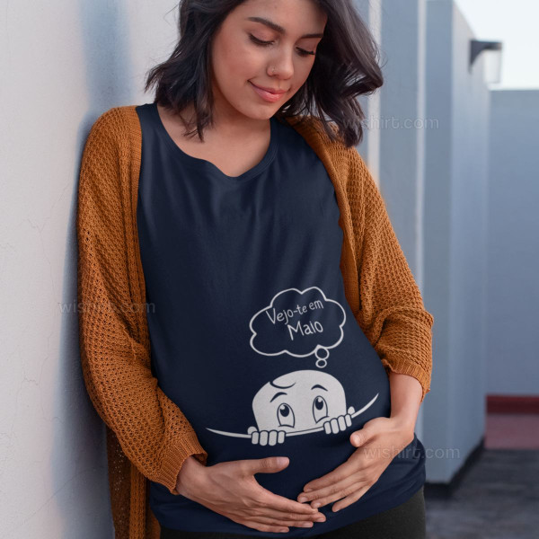 Long Sleeve Tshirt for Pregnant Woman Vejo-te - Custom Month