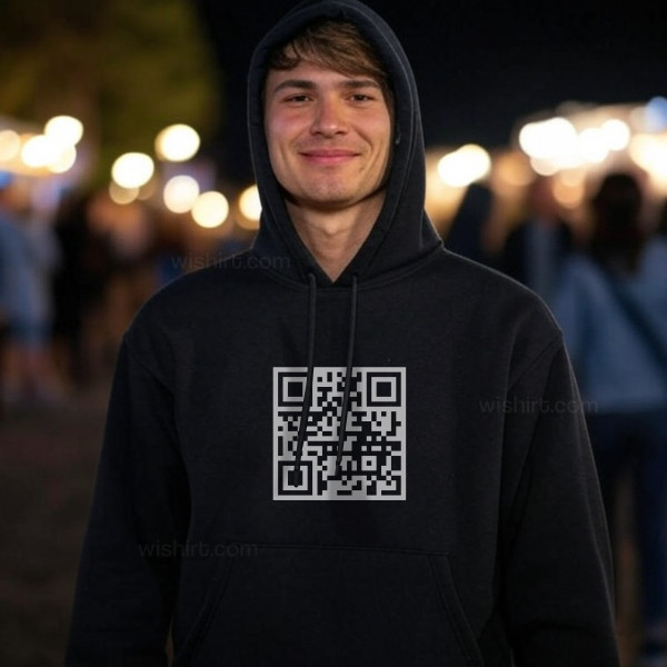 Sweatshirt com Capuz QR Code Personalizável