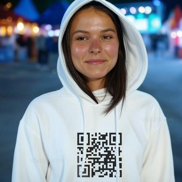 Sweatshirt com Capuz QR Code Personalizável