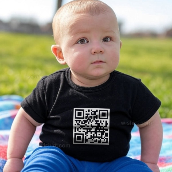 T-shirt QR Code Personalizável para Bebé