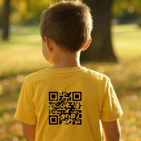 T-shirt QR Code Personalizável para Criança