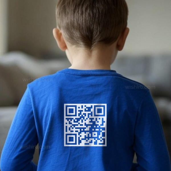 Customizable QR Code Long Sleeve T-shirt for Kids