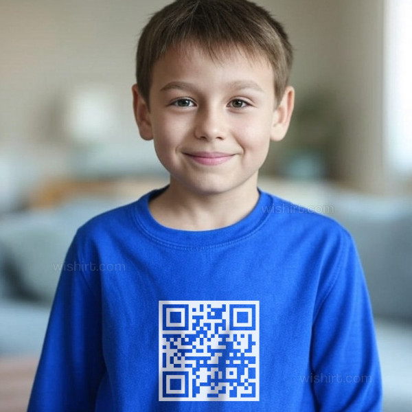 Customizable QR Code Long Sleeve T-shirt for Kids