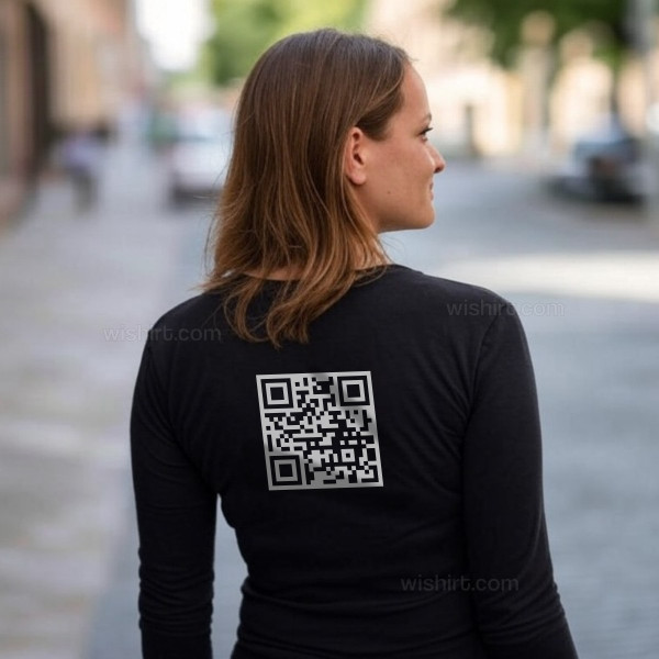 Customizable QR Code Long Sleeve T-shirt for Women