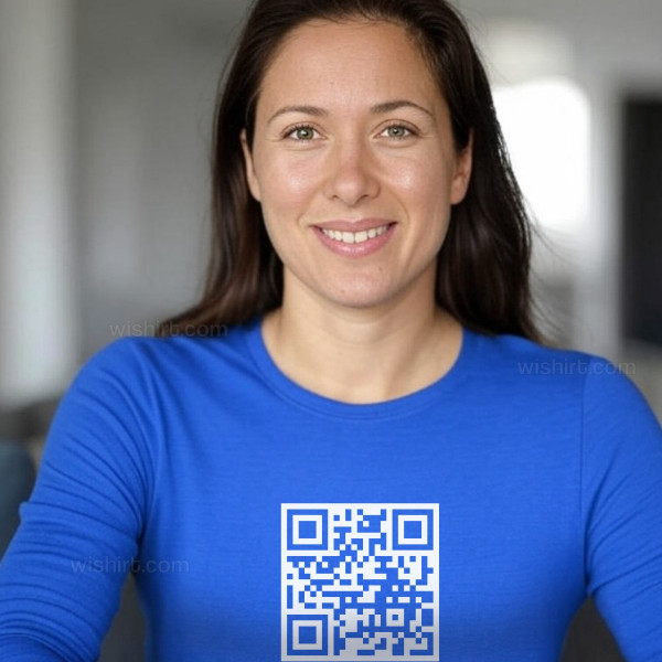 T-shirt Manga Comprida QR Code Personalizável para Mulher