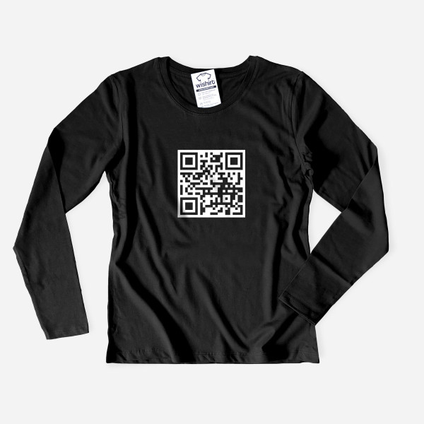 T-shirt Manga Comprida QR Code Personalizável para Mulher