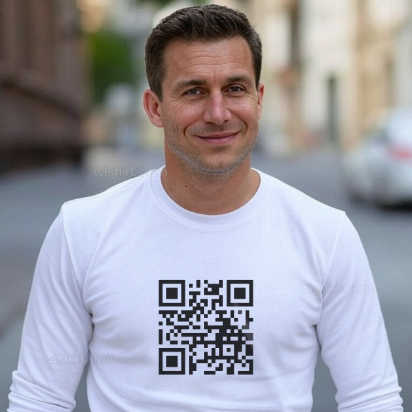 Customizable QR Code Long Sleeve T-shirt for Men