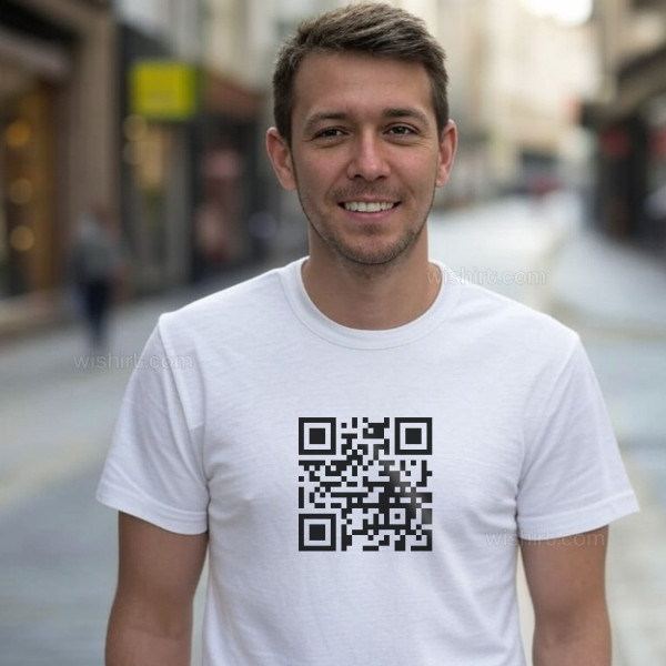 T-shirt QR Code Personalizável para Homem