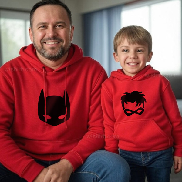 Batdad and Sidekick Matching Hoodie Set