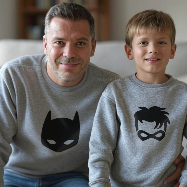 Conjunto de Sweatshirts a Combinar Batdad e Sidekick