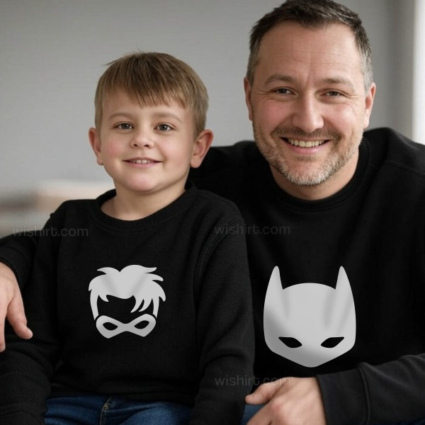 Conjunto de Sweatshirts a Combinar Batdad e Sidekick