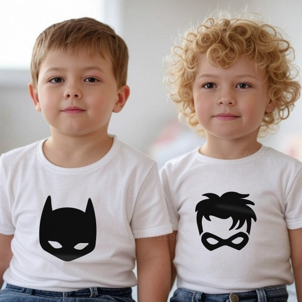 Batkid and Sidekick Matching T-shirt Set for Brothers