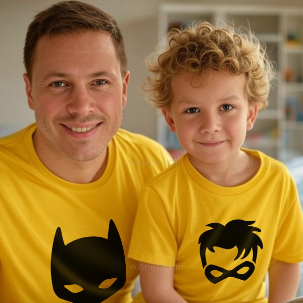 Batdad and Sidekick Matching T-shirt Set