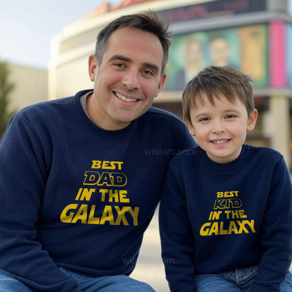 Conjunto Sweatshirts Combinar Pai e Filho Best in the Galaxy