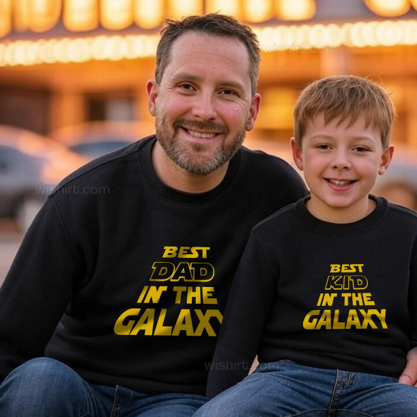 Conjunto Sweatshirts Combinar Pai e Filho Best in the Galaxy