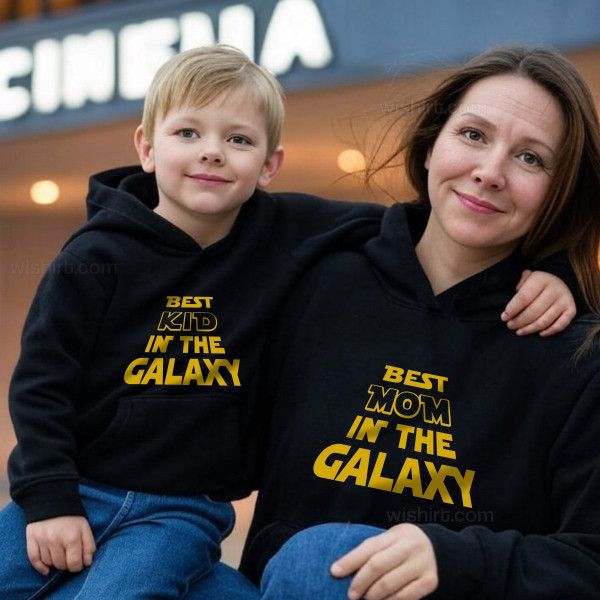 Pack Sweatshirts com Capuz Mãe e Filho Best in the Galaxy