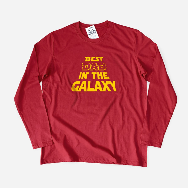 T-shirt Manga Comprida Tamanho Grande Best Dad in the Galaxy